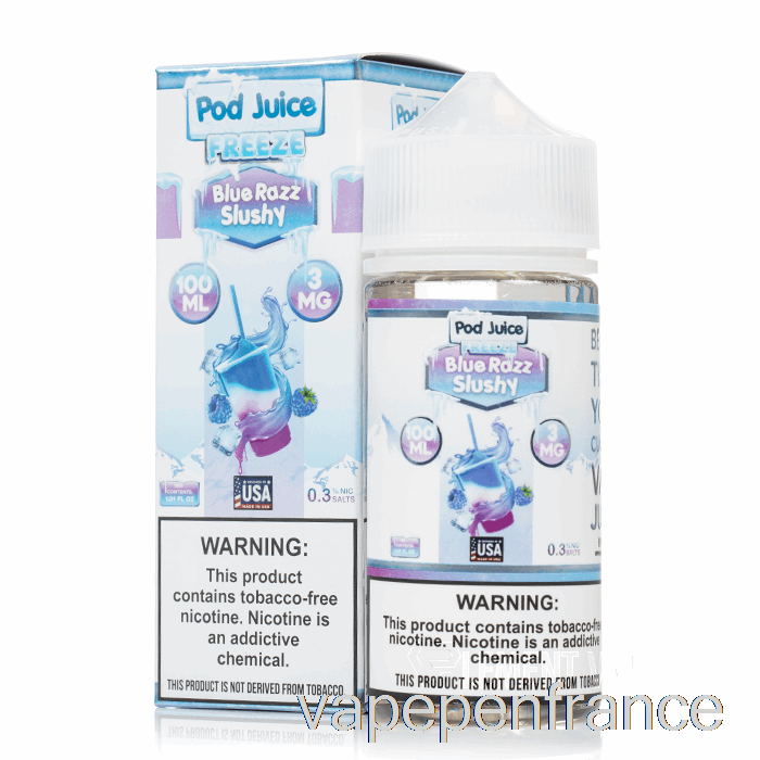 Geler La Glace Bleue Razz Slushy - Jus De Dosettes - 100 Ml 3 Mg Stylo Vape